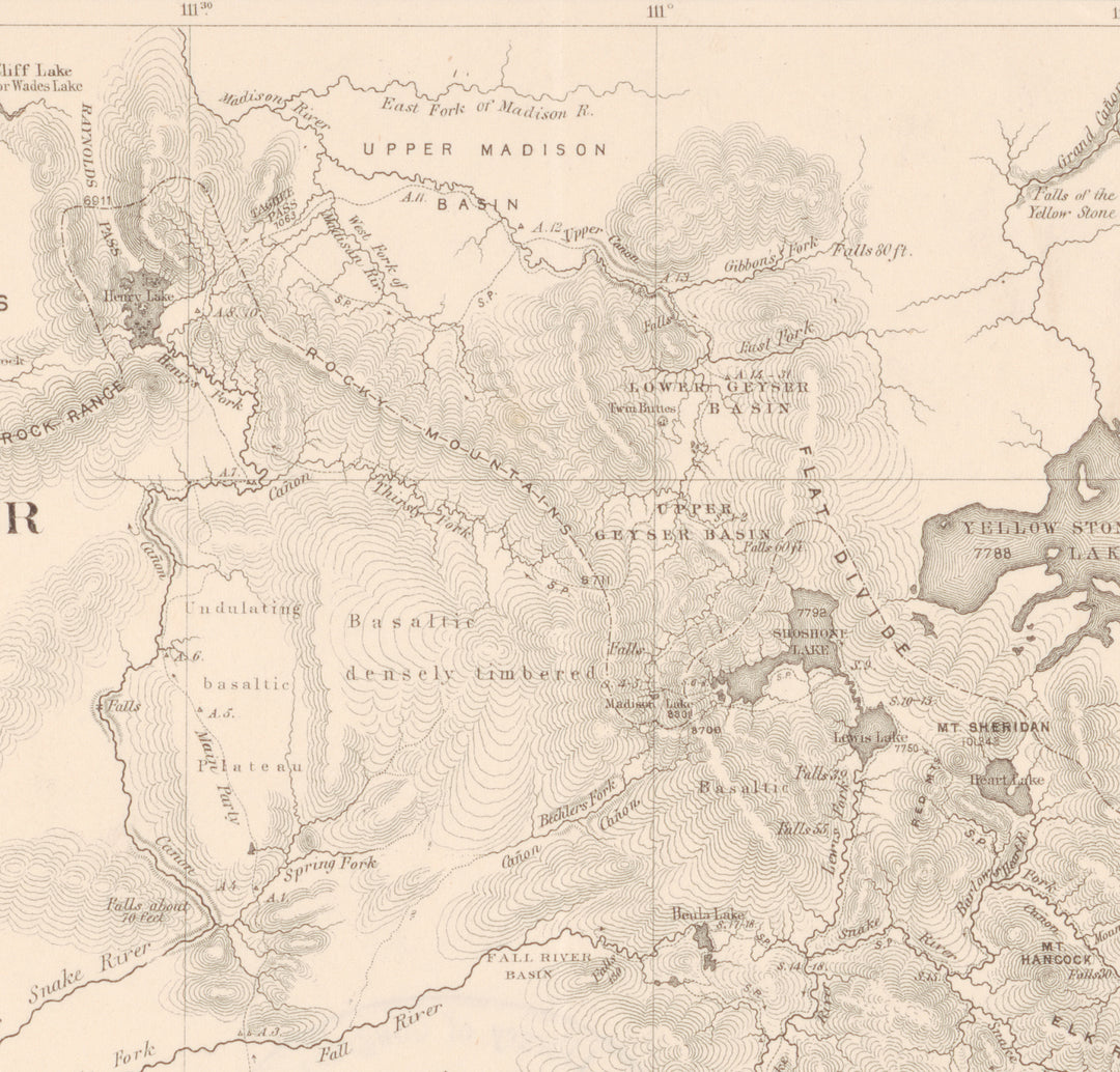 Map of the Sources of the Snake River, 1870