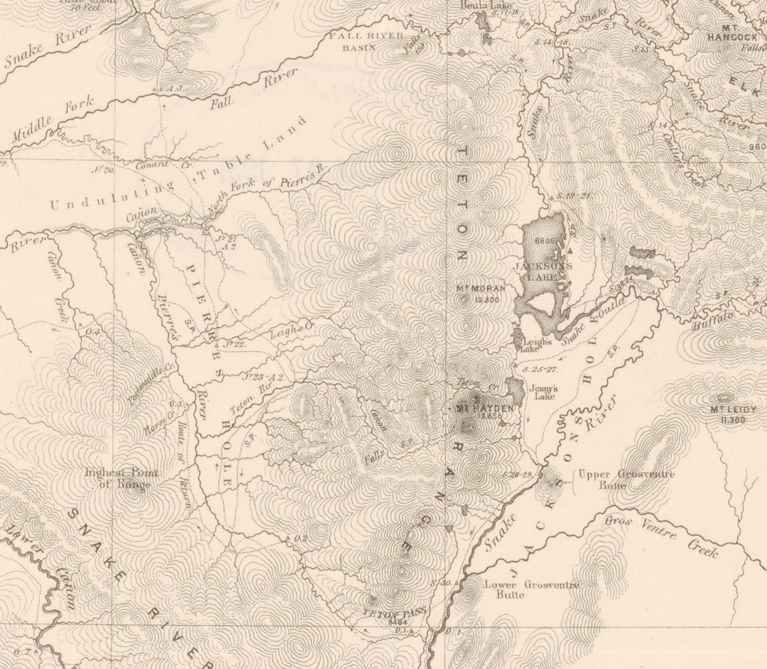 Map of the Sources of the Snake River, 1870