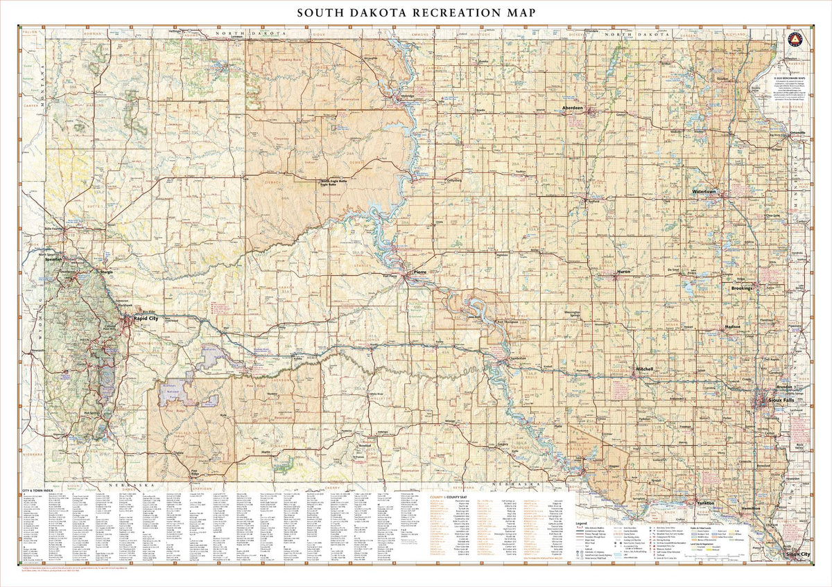 South Dakota State Wall Maps – American Map Store