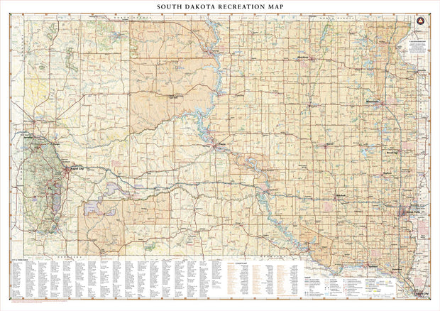 South Dakota Recreation Map by Benchmark Maps