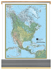 Physical 7 Continent Maps Classroom Pull Down 7 Map Bundle by National Geographic