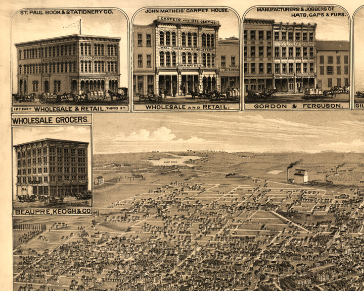 St. Paul, Minnesota, 1883 - State Capital and County Seat of Ramsey County