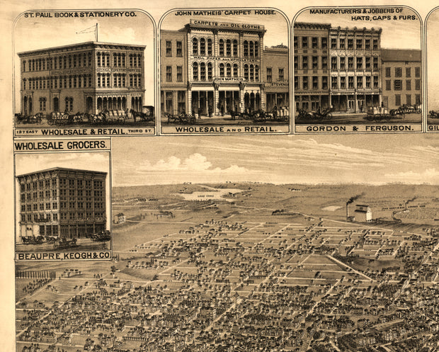 St. Paul, Minnesota, 1883 - State Capital and County Seat of Ramsey County