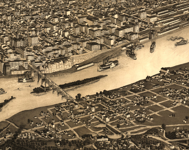 St. Paul, Minnesota, 1883 - State Capital and County Seat of Ramsey County