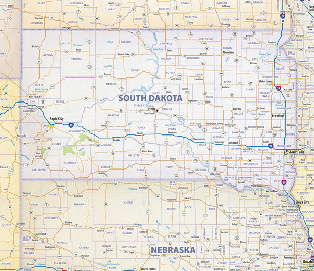 Central USA Wall Map
