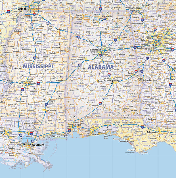 Central USA Wall Map