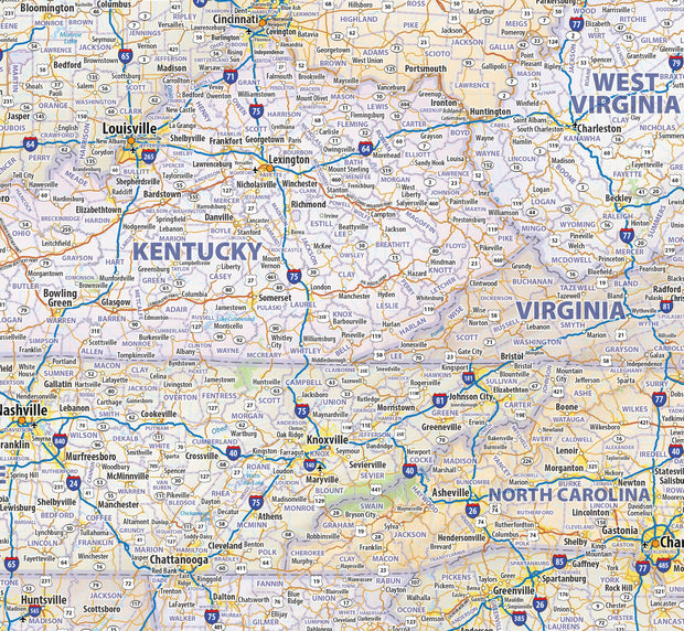 Central USA Wall Map