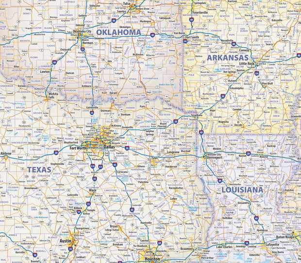 Central USA Wall Map