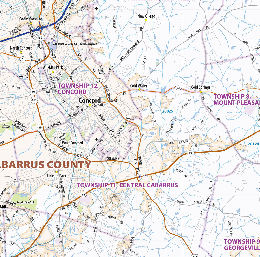 Charlotte and Mecklenburg County Wall Map