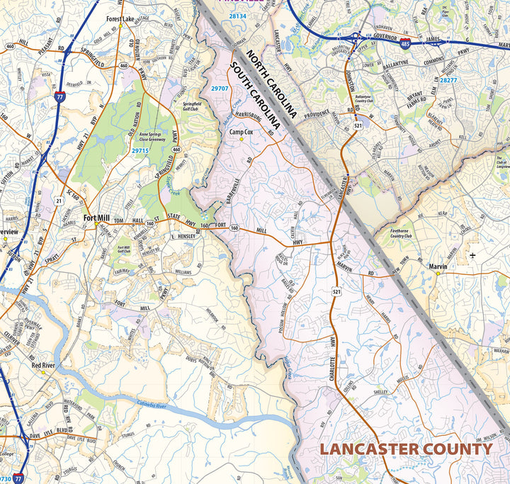 Charlotte and Mecklenburg County Wall Map