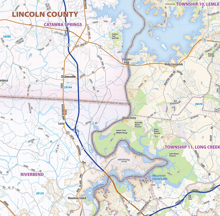 Charlotte and Mecklenburg County Wall Map