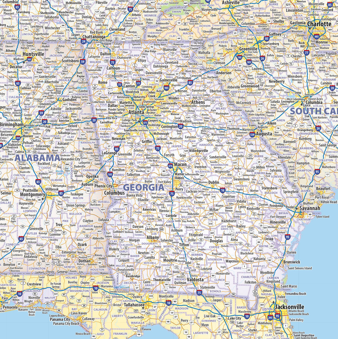 Eastern USA Wall Map – American Map Store, image size:1080x1084