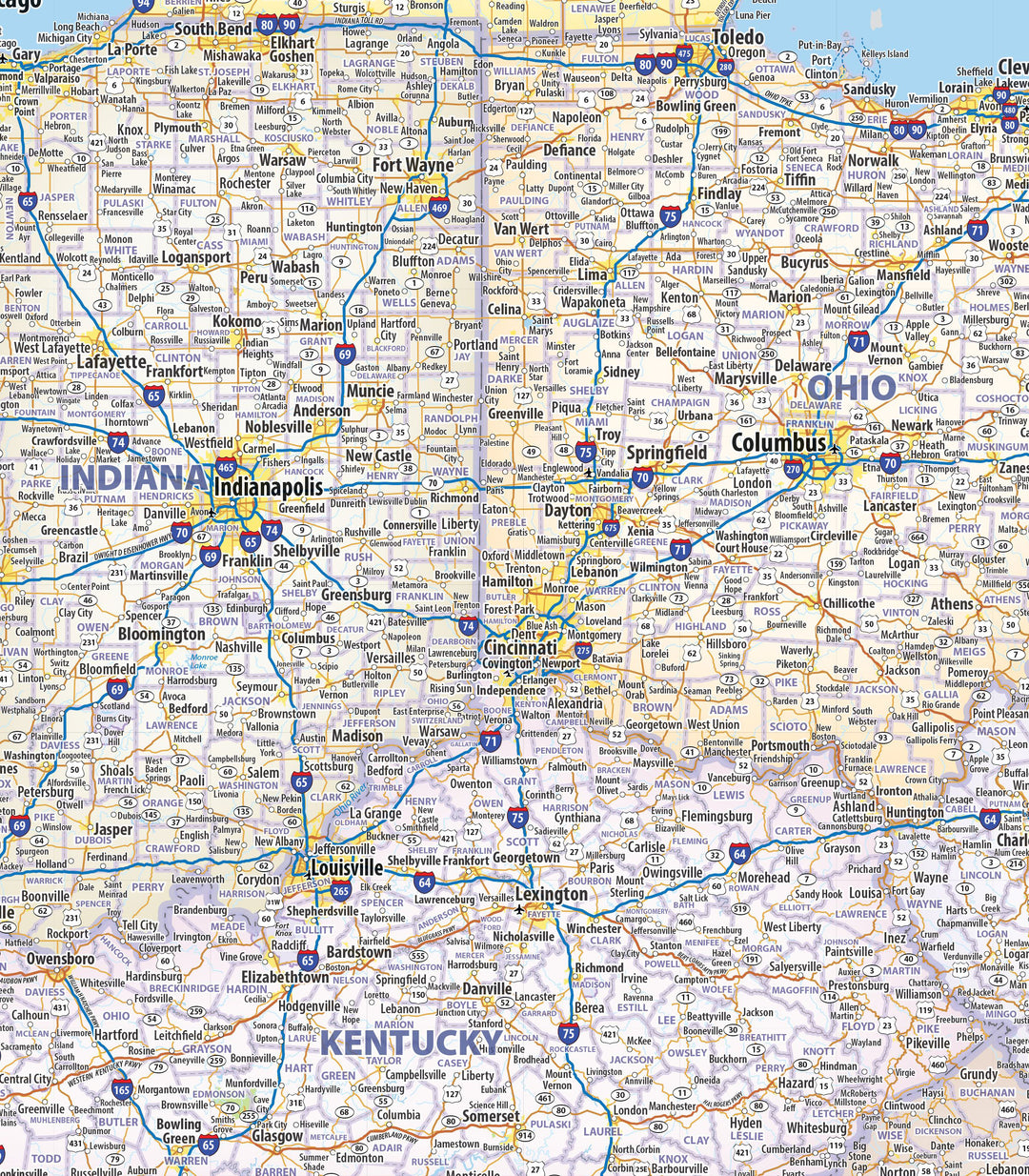 Eastern USA Wall Map