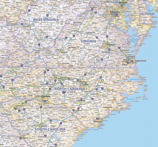 Eastern USA Wall Map