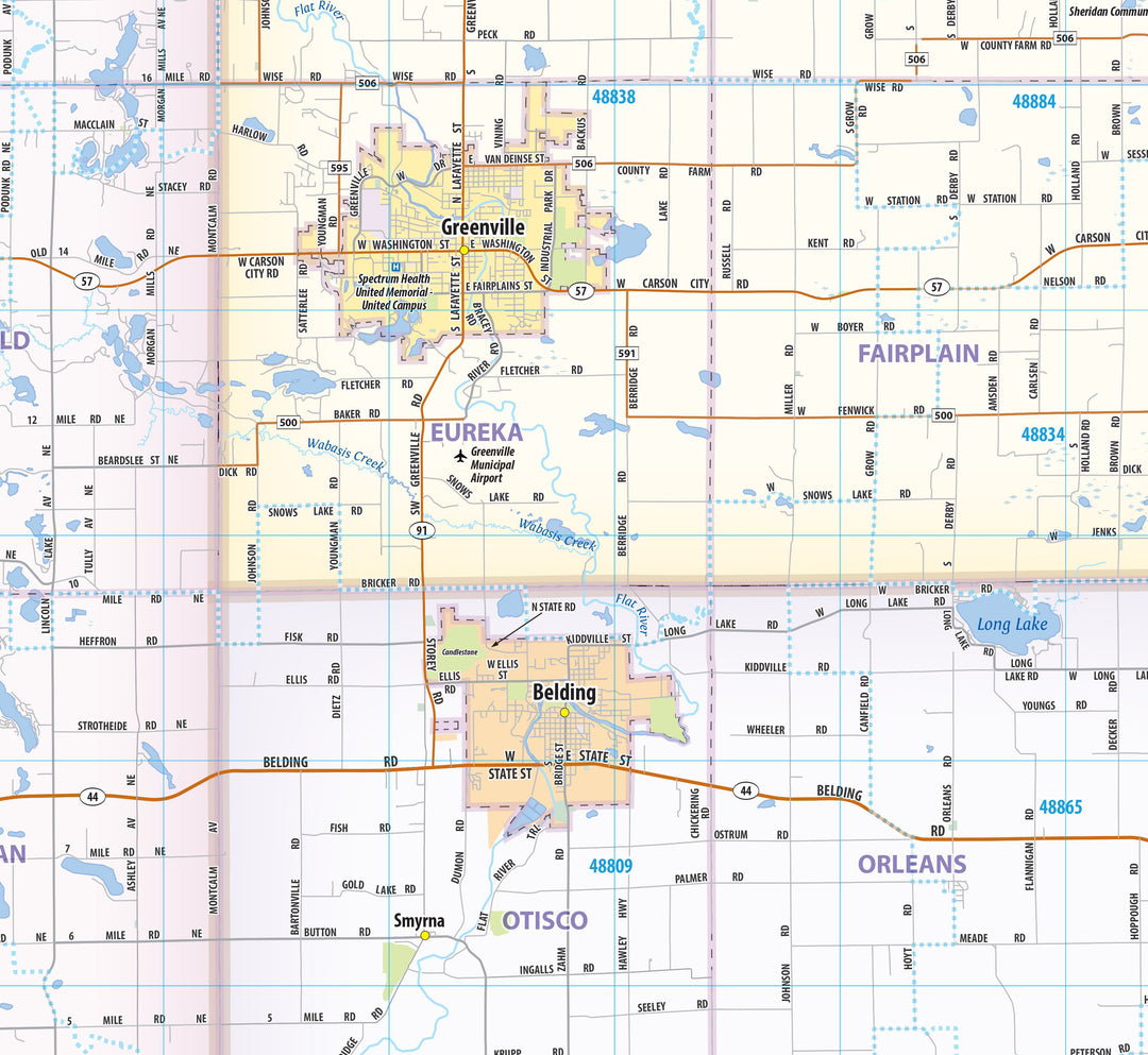 Grand Rapids Metro Area Wall Map