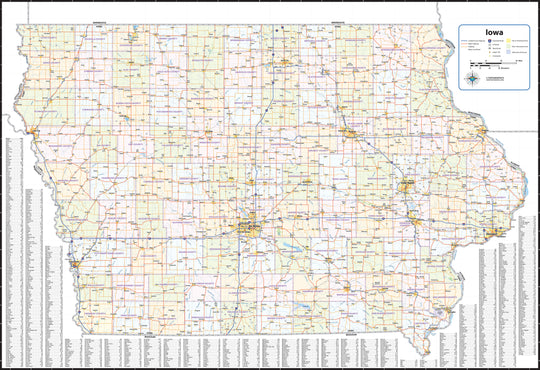 Desktop Iowa State Map Iowa State Wall Map – American Map Store
