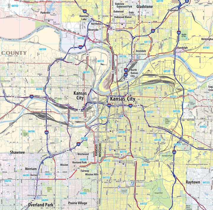 Kc Map Kansas City Metro Area Wall Map – American Map Store