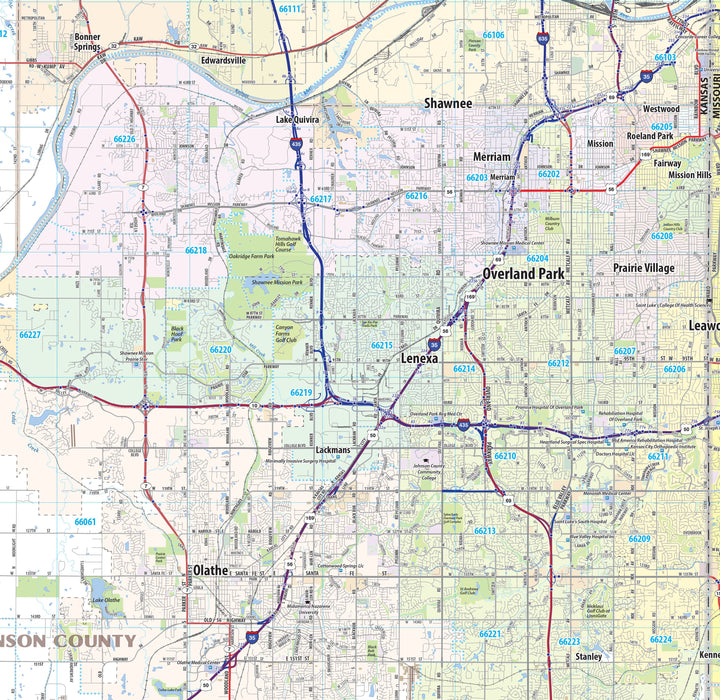 Kansas City Metro Area Wall Map