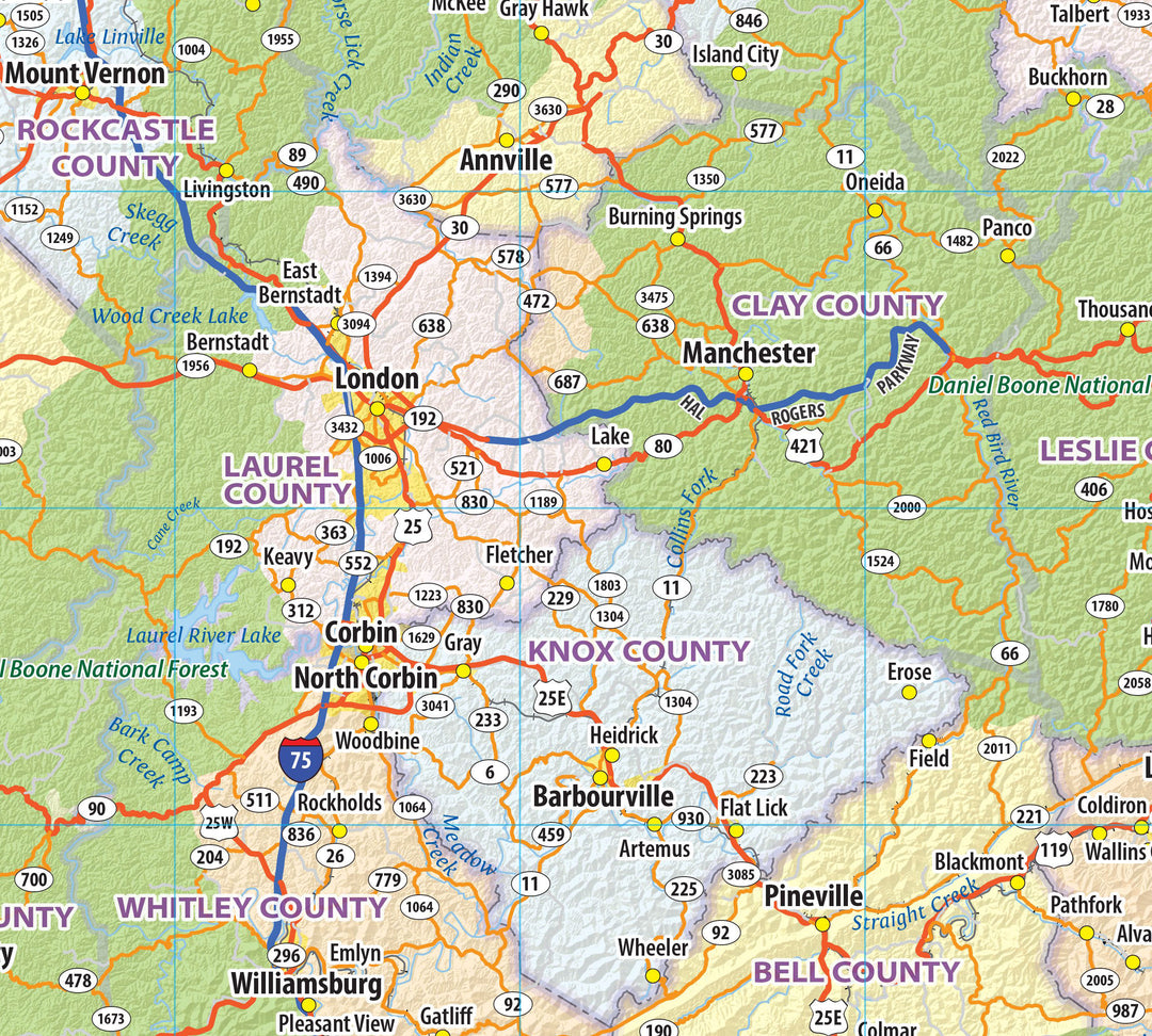 Kentucky Wall Map