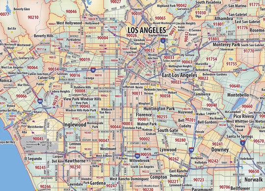 What Postcode Is La Los Angeles Area Zip Code Map – American Map Store