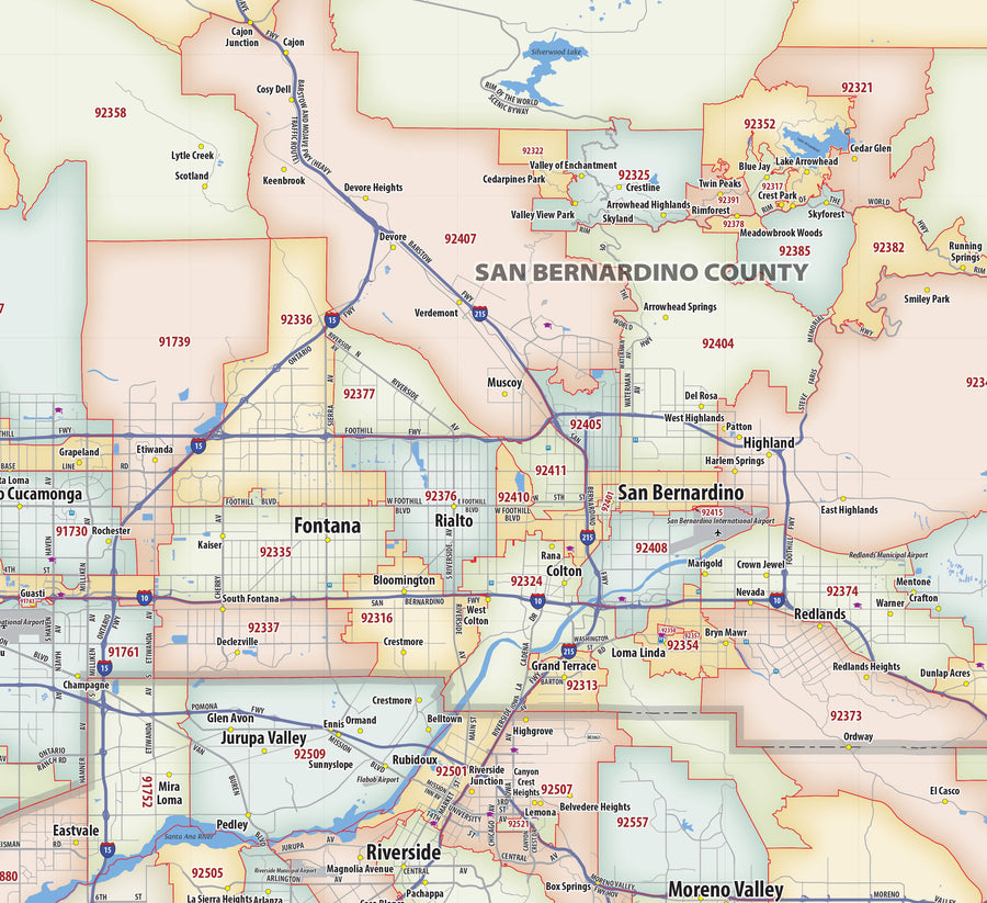 Los Angeles Area Zip Code Map – American Map Store