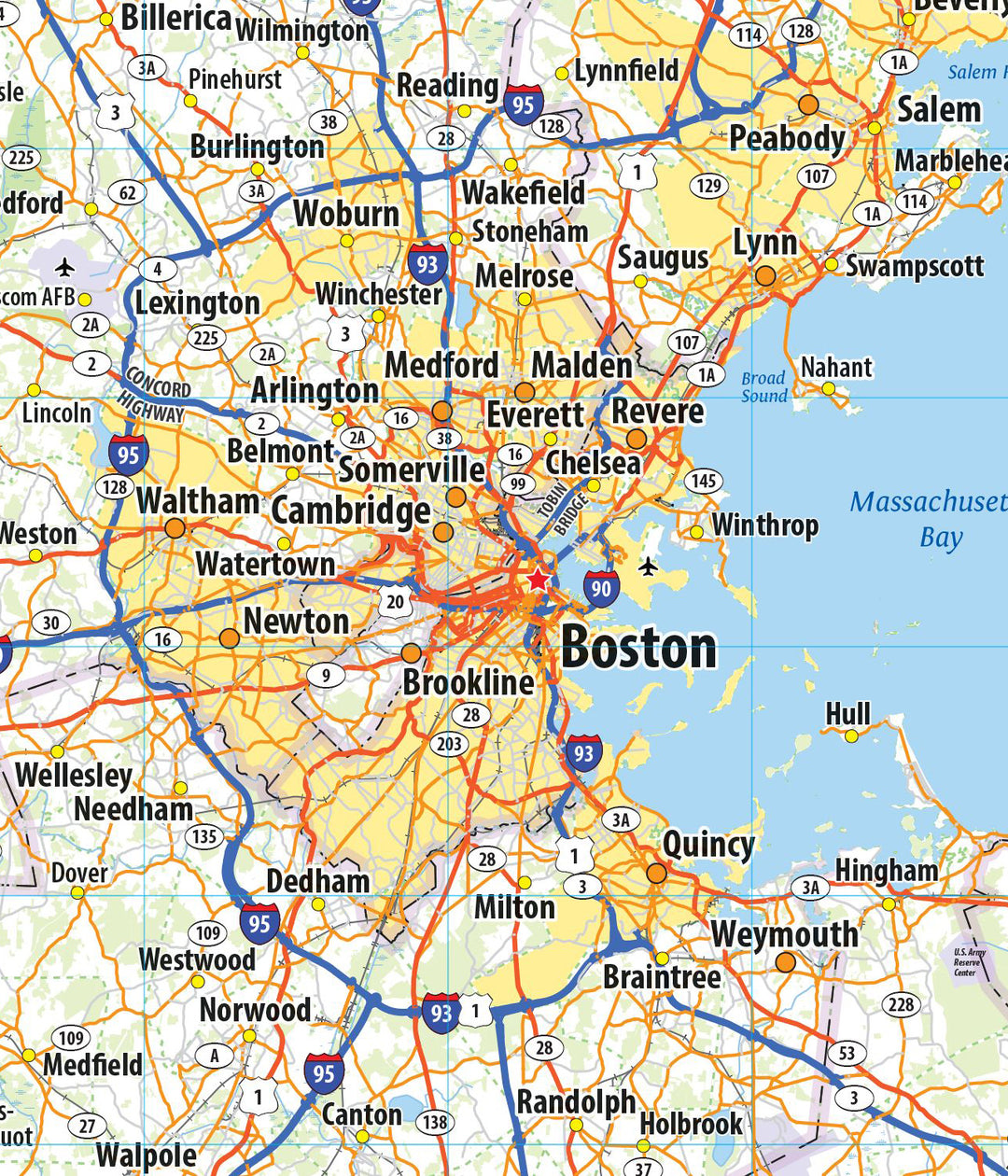 Sutton Ma Map Massachusetts State Wall Map – American Map Store