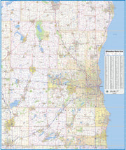 Milwaukee Metro Area Wall Map