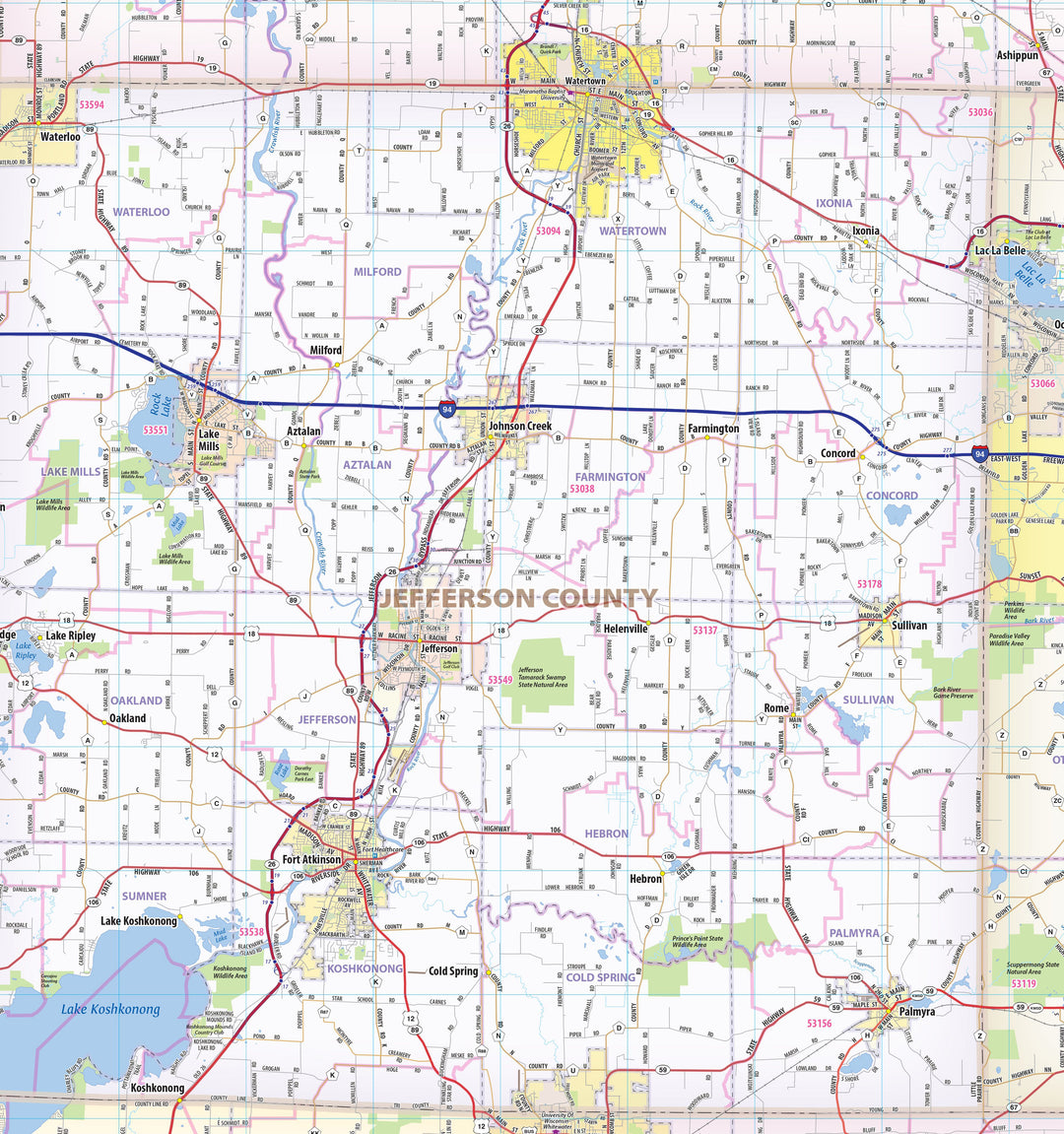 Milwaukee Metro Area Wall Map