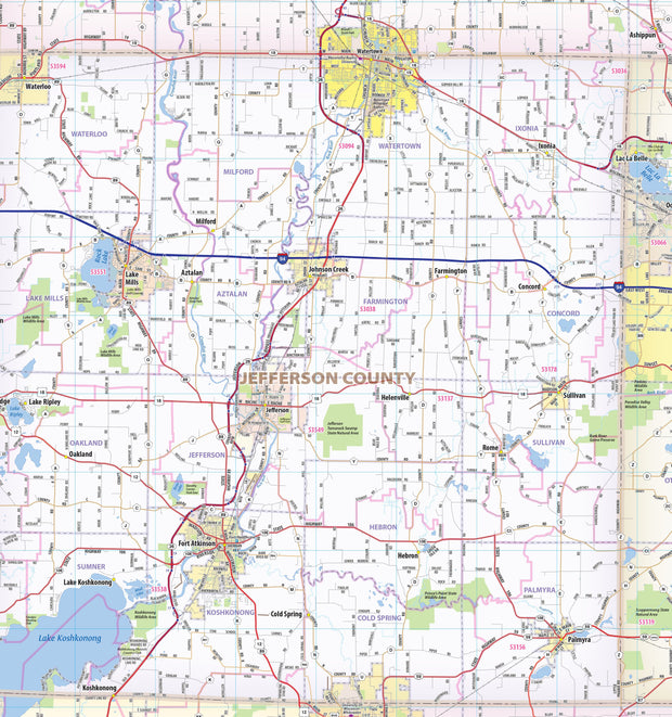 Milwaukee Metro Area Wall Map