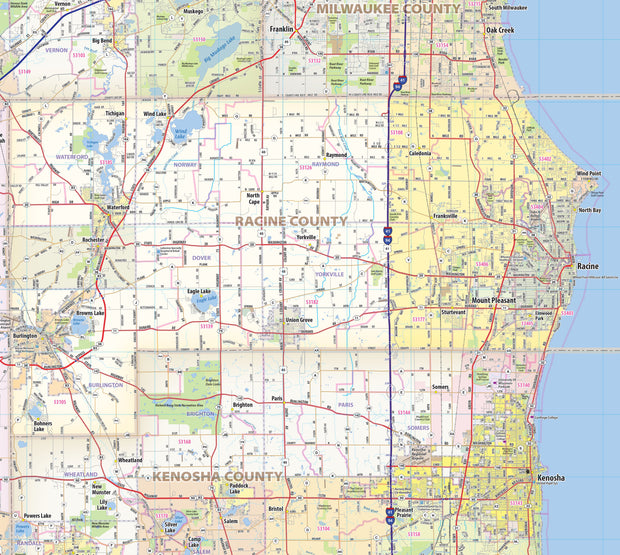 Milwaukee Metro Area Wall Map