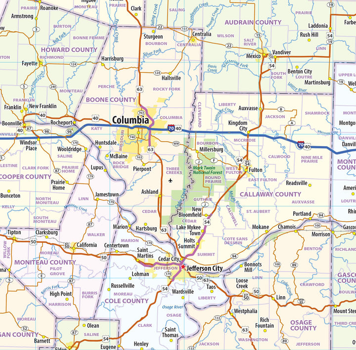 Missouri State Wall Map