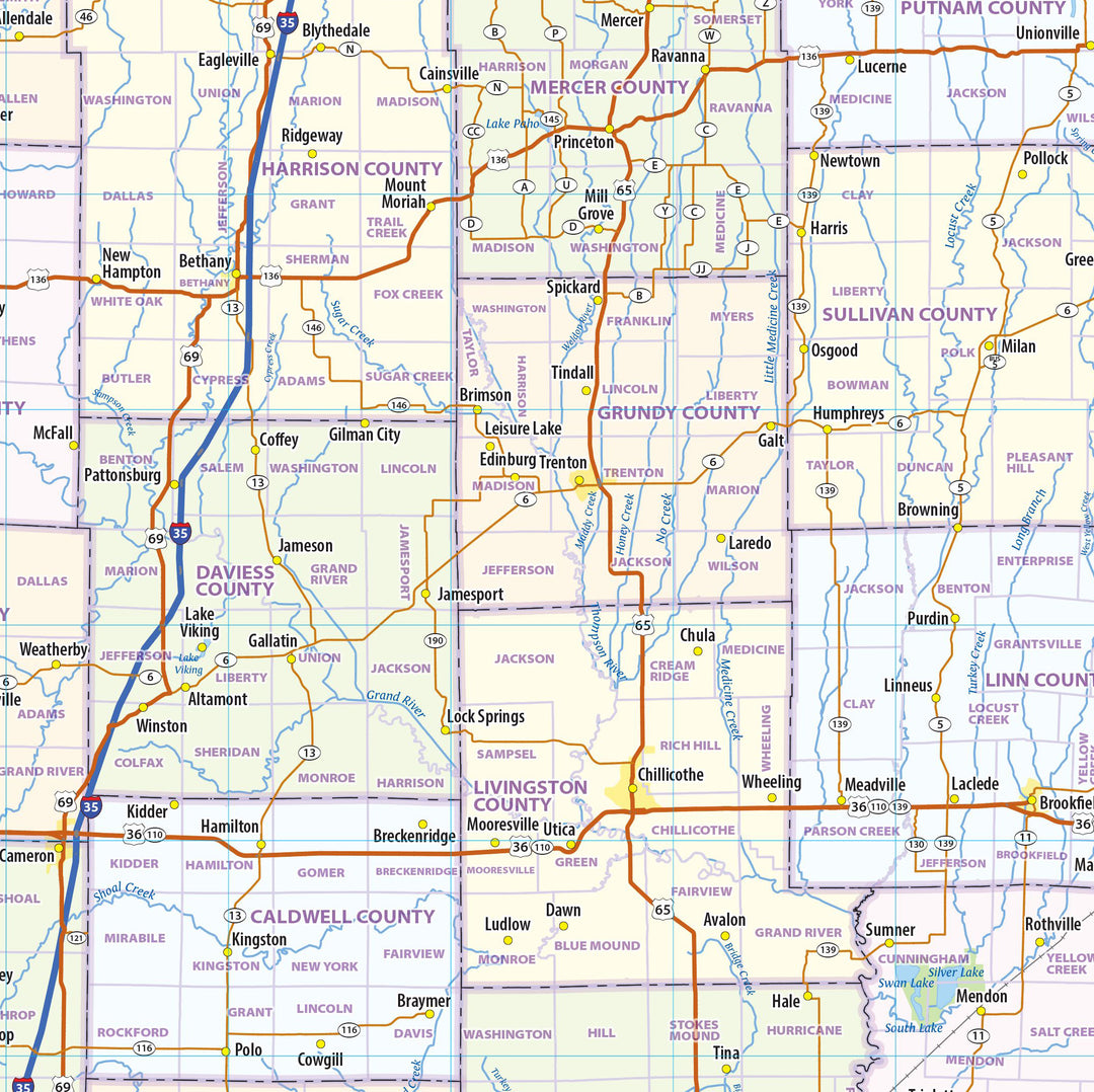 Missouri State Wall Map