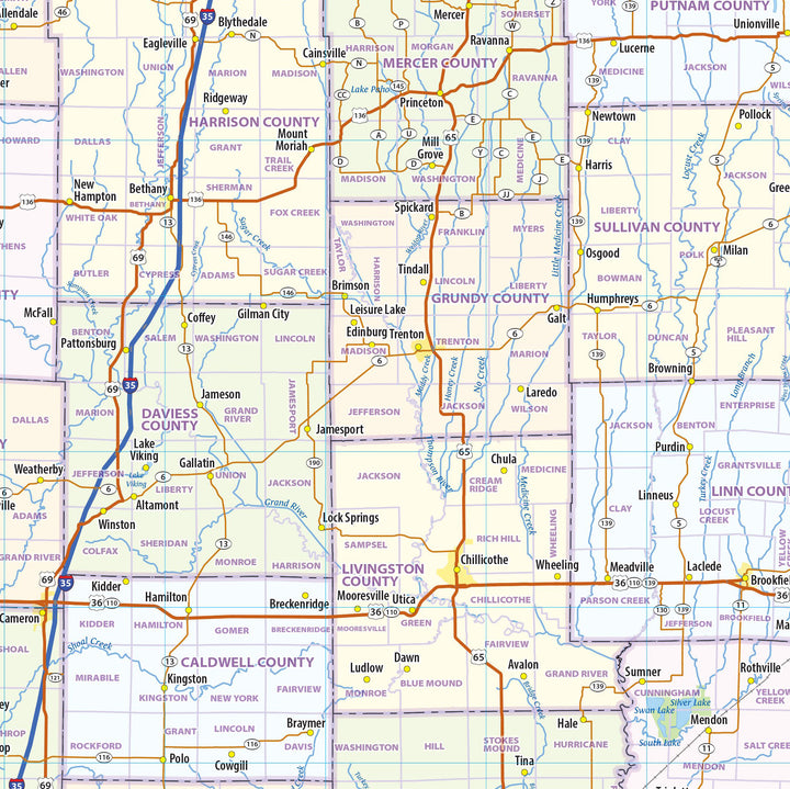 Missouri State Wall Map