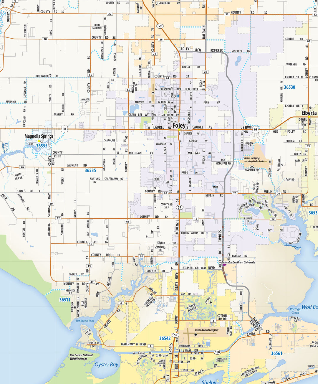 Mobile Metro Area Wall Map