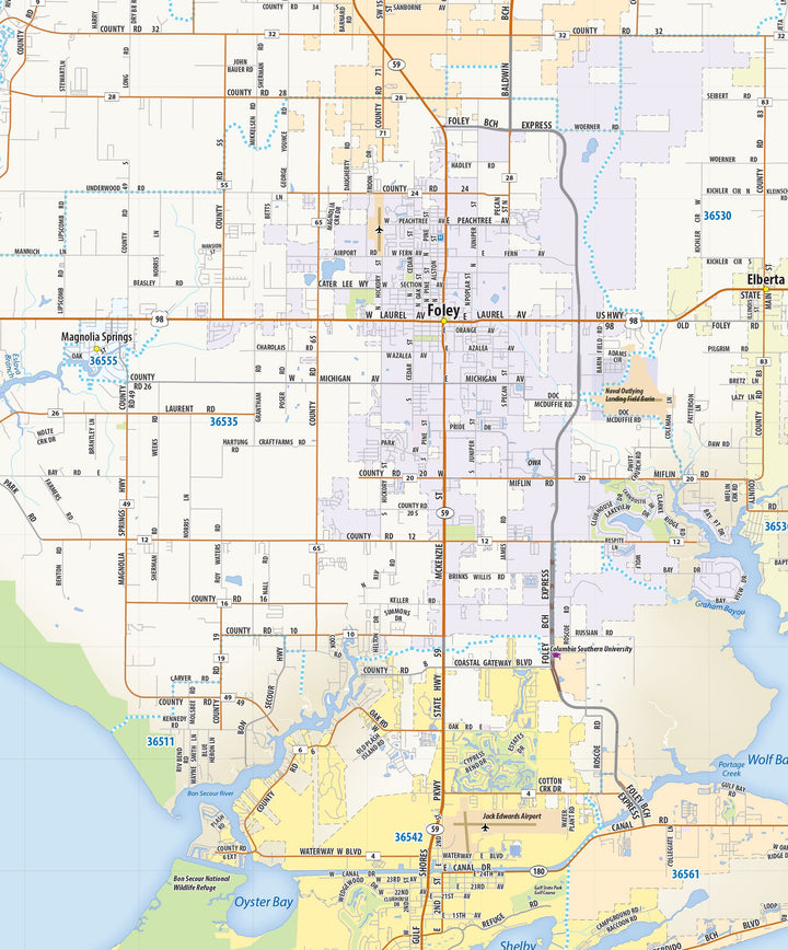 Mobile Metro Area Wall Map