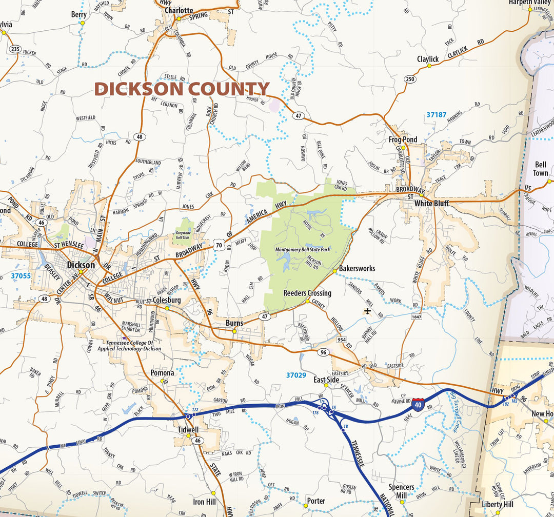 Nashville Metro Area Wall Map – American Map Store, image size:1080x1008