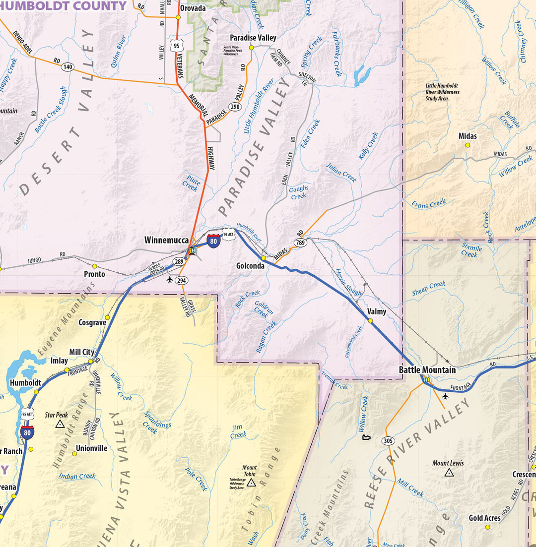 Nevada State Wall Map