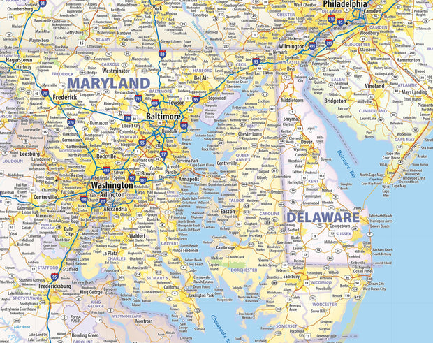 Northeast US Wall Map by Topographic Maps