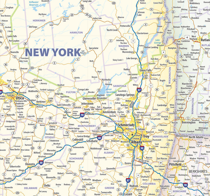 Northeast US Wall Map by Topographic Maps