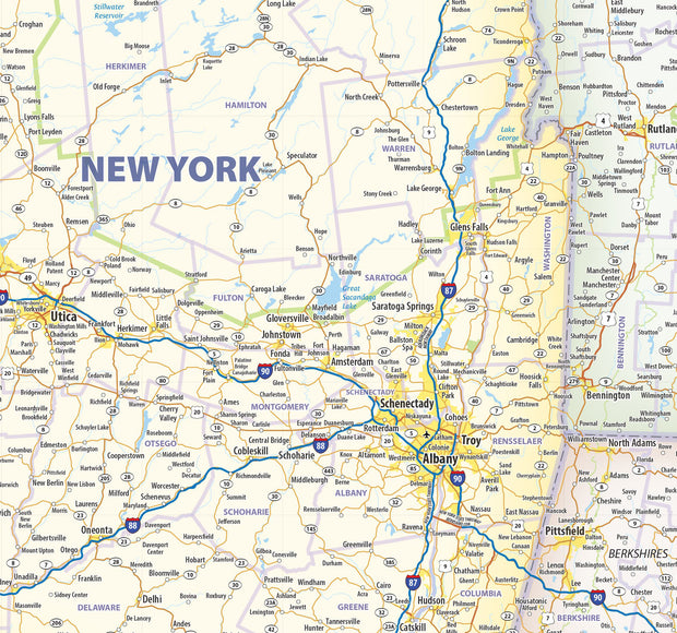 Northeast US Wall Map by Topographic Maps