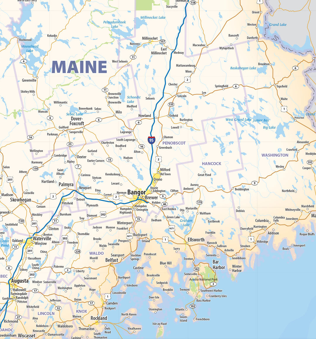 Northeast US Wall Map by Topographic Maps