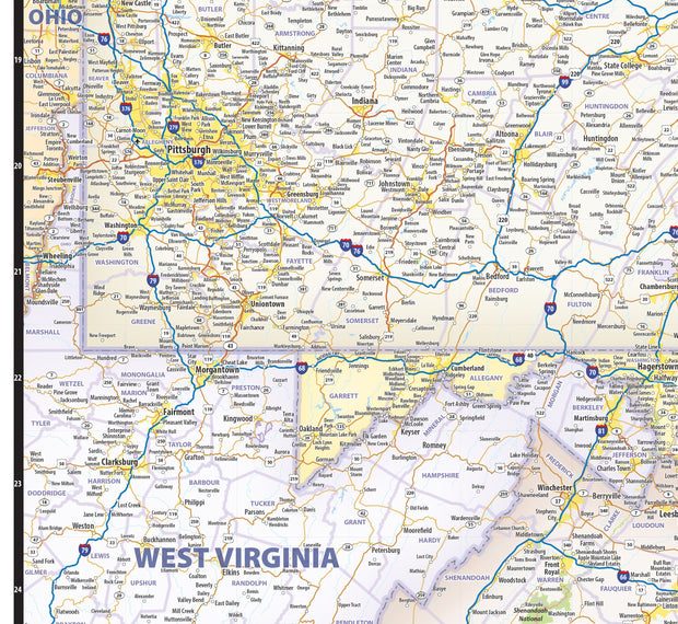 Northeast US Wall Map by Topographic Maps