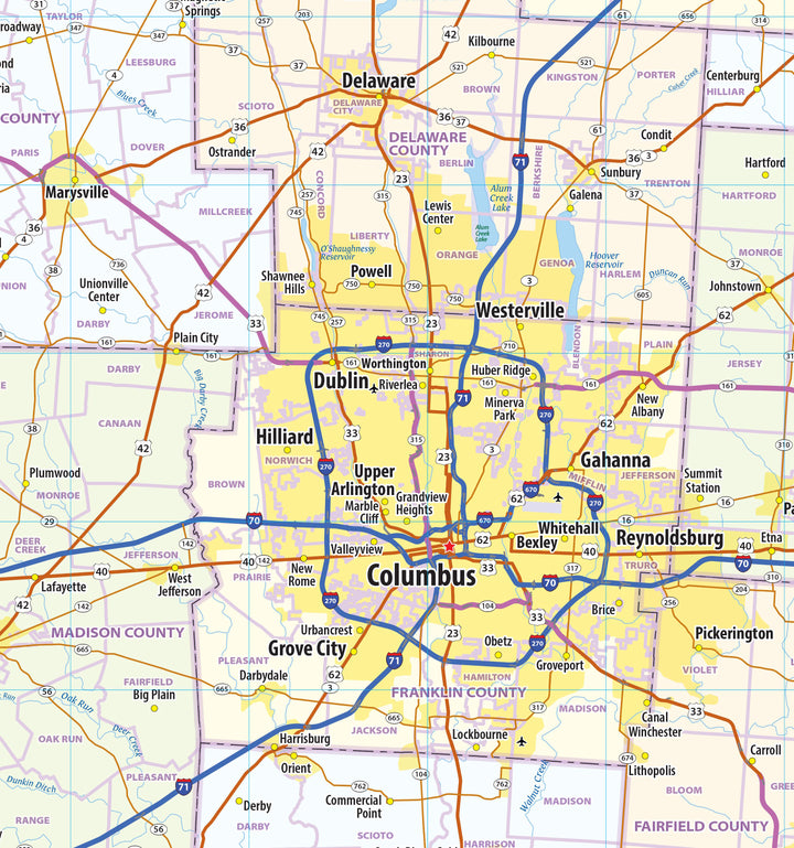 Ohio State Wall Map