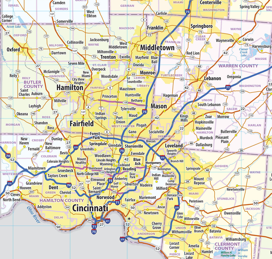 Ohio State Wall Map