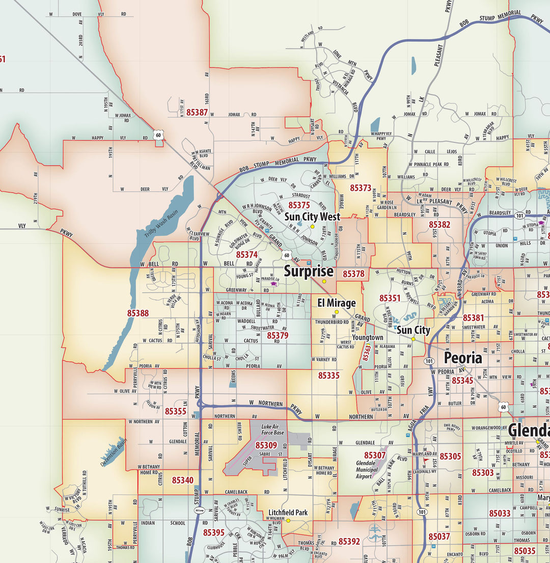 Phoenix Zip Code Boundary Map Isaac Elementary School District, AZ