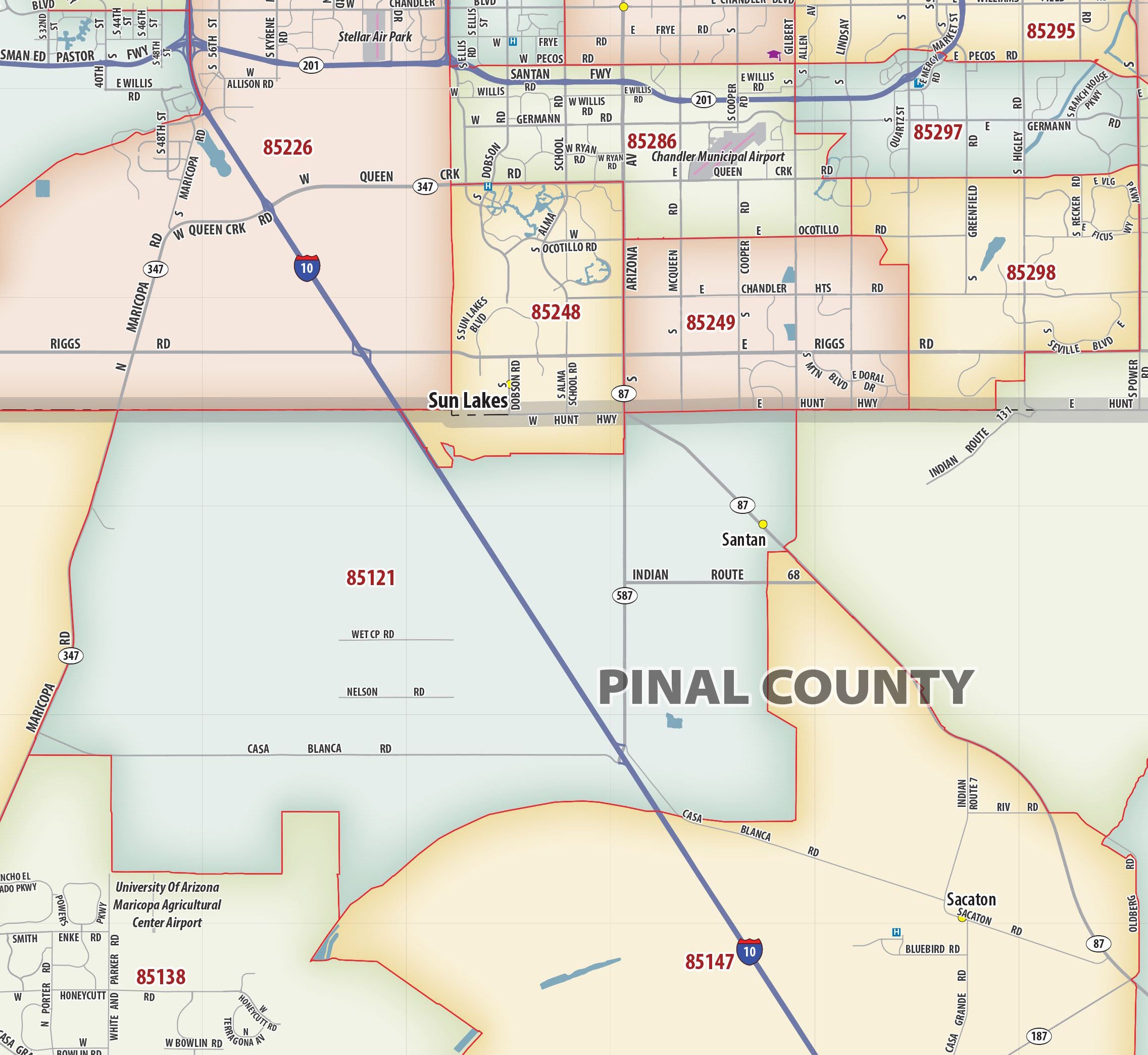 Phoenix Area Zip Code Map – American Map Store