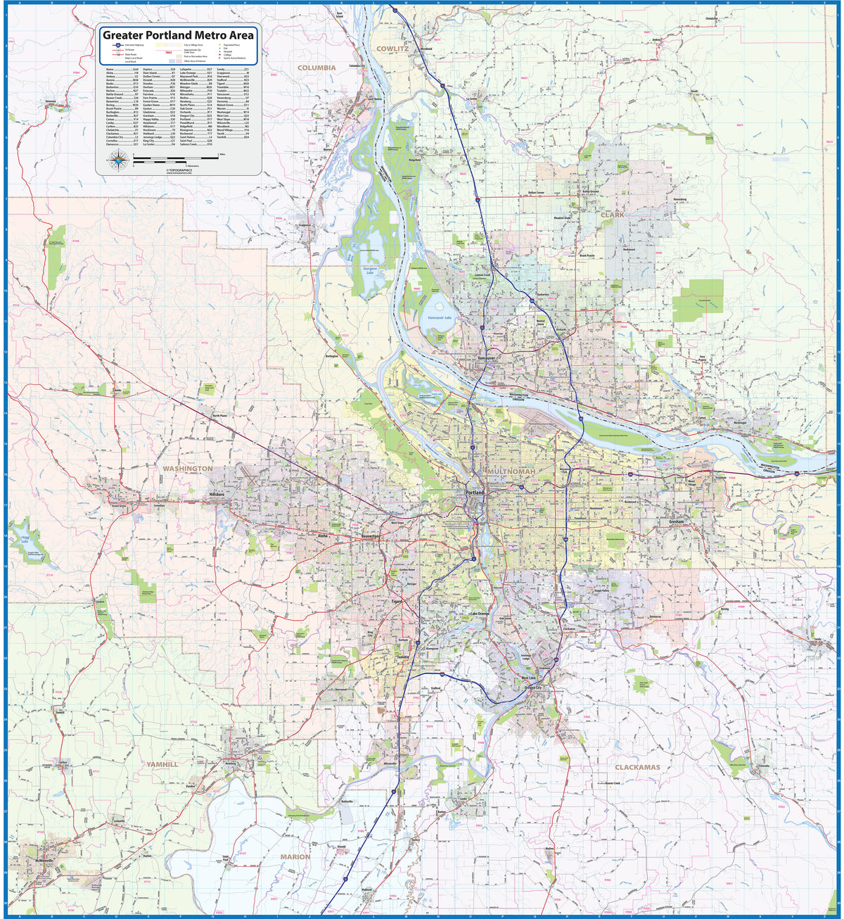 Oregon City Wall Maps Tagged 