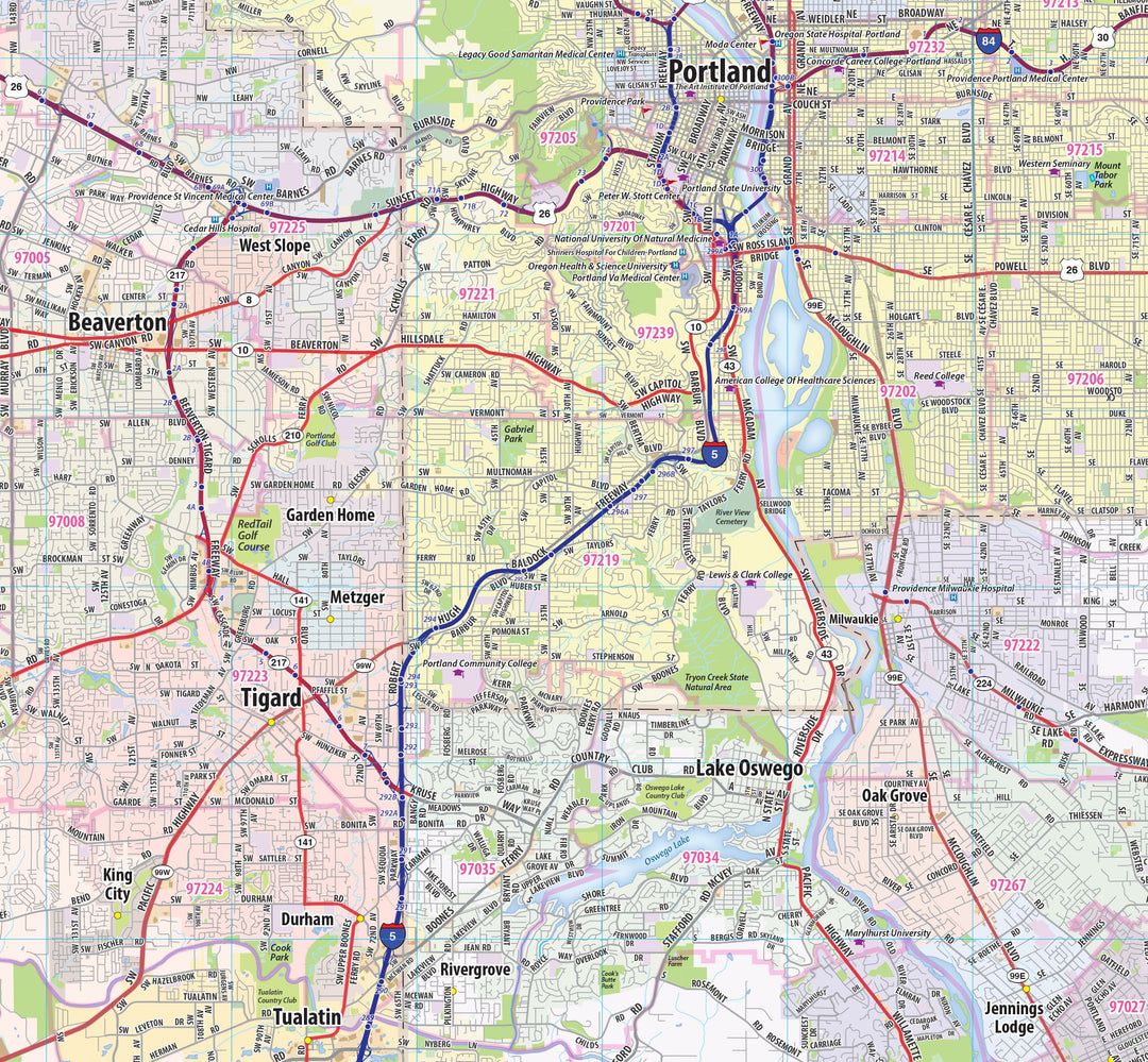 Portland Map Expanded Greater Portland Metro Area Wall Map – American Map Store