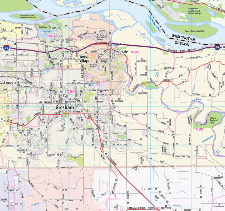 Greater Portland Metro Area Wall Map