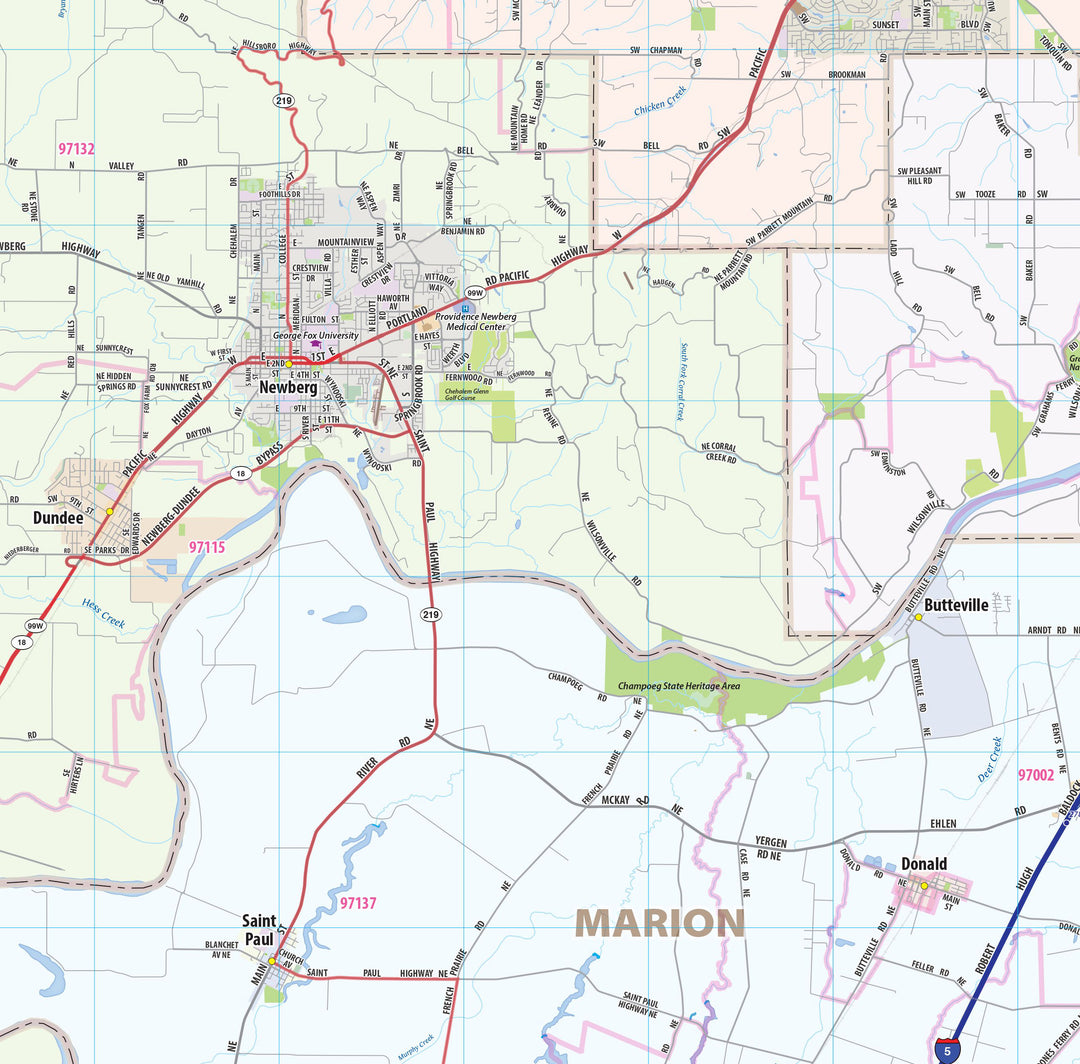 Portland Map Expanded Greater Portland Metro Area Wall Map – American Map Store